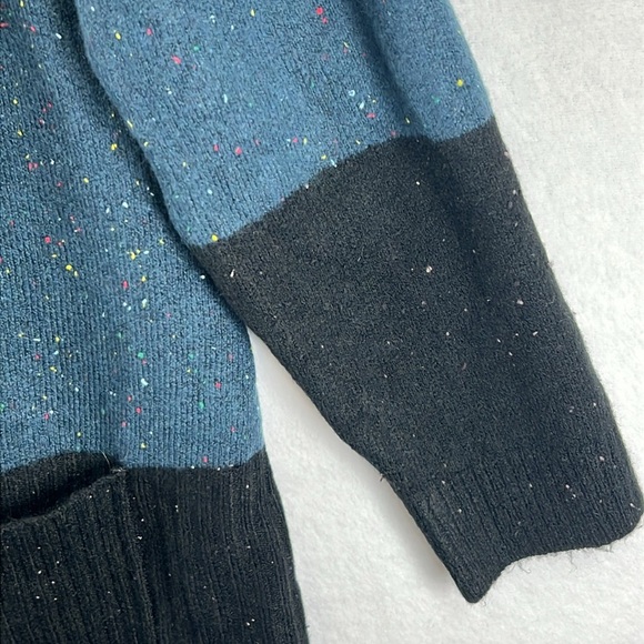 Love Ellie (Stitch Fix) Cardigan Size L Blue & Black Open Front Colorblock NWOT - Picture 6 of 11